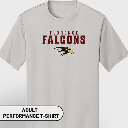 Light gray t-shirt with "FLORENCE FALCONS" text and a falcon logo.