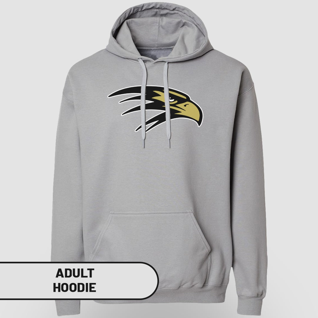 Comfortable Grey Hoodie with Eagle Logo Print