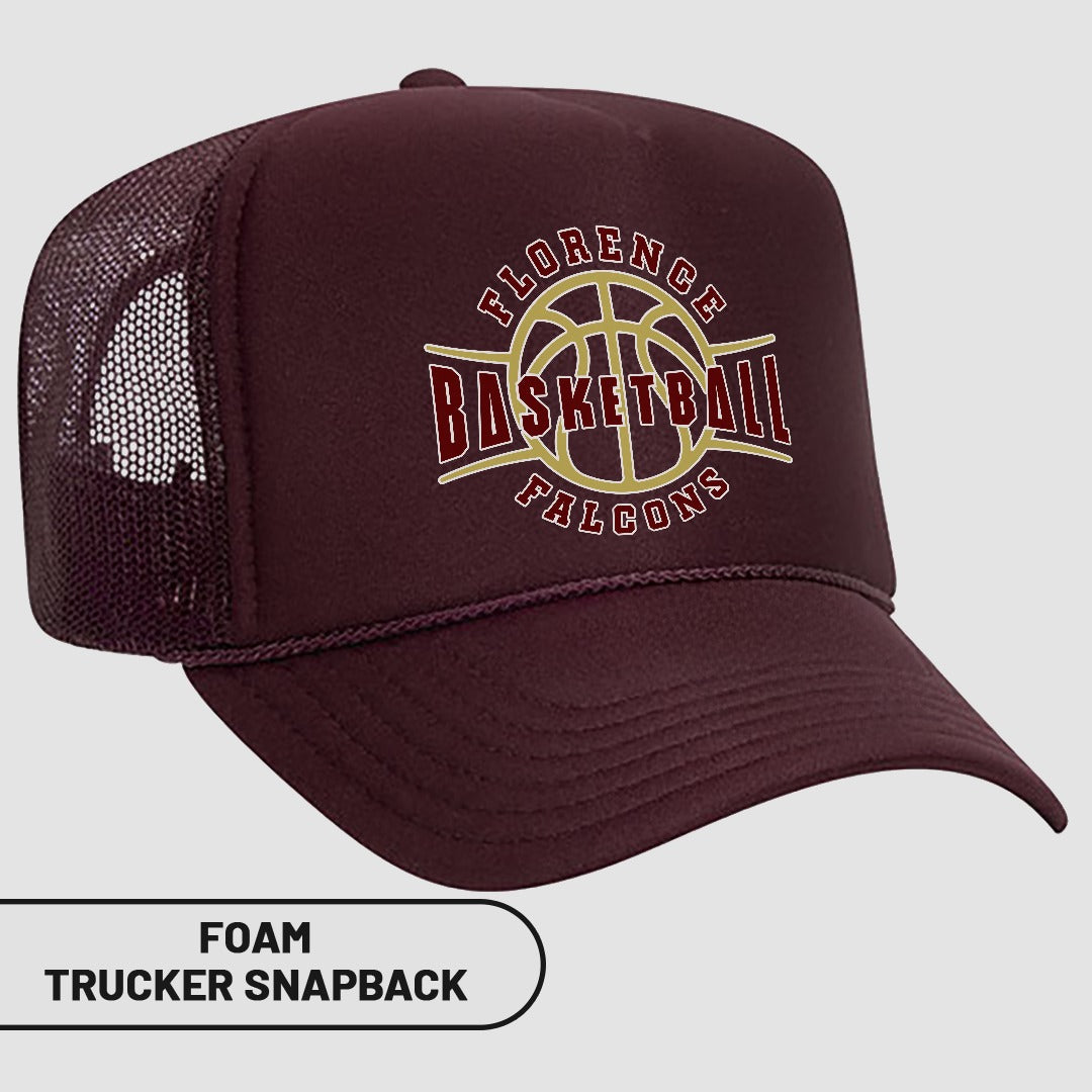 Florence Falcons Basketball Foam Trucker Snapback