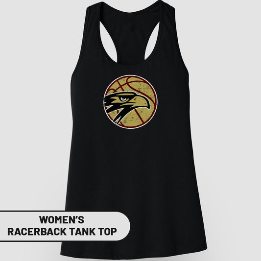 Women's Racerback Tank Top with Basketball Hawk Design