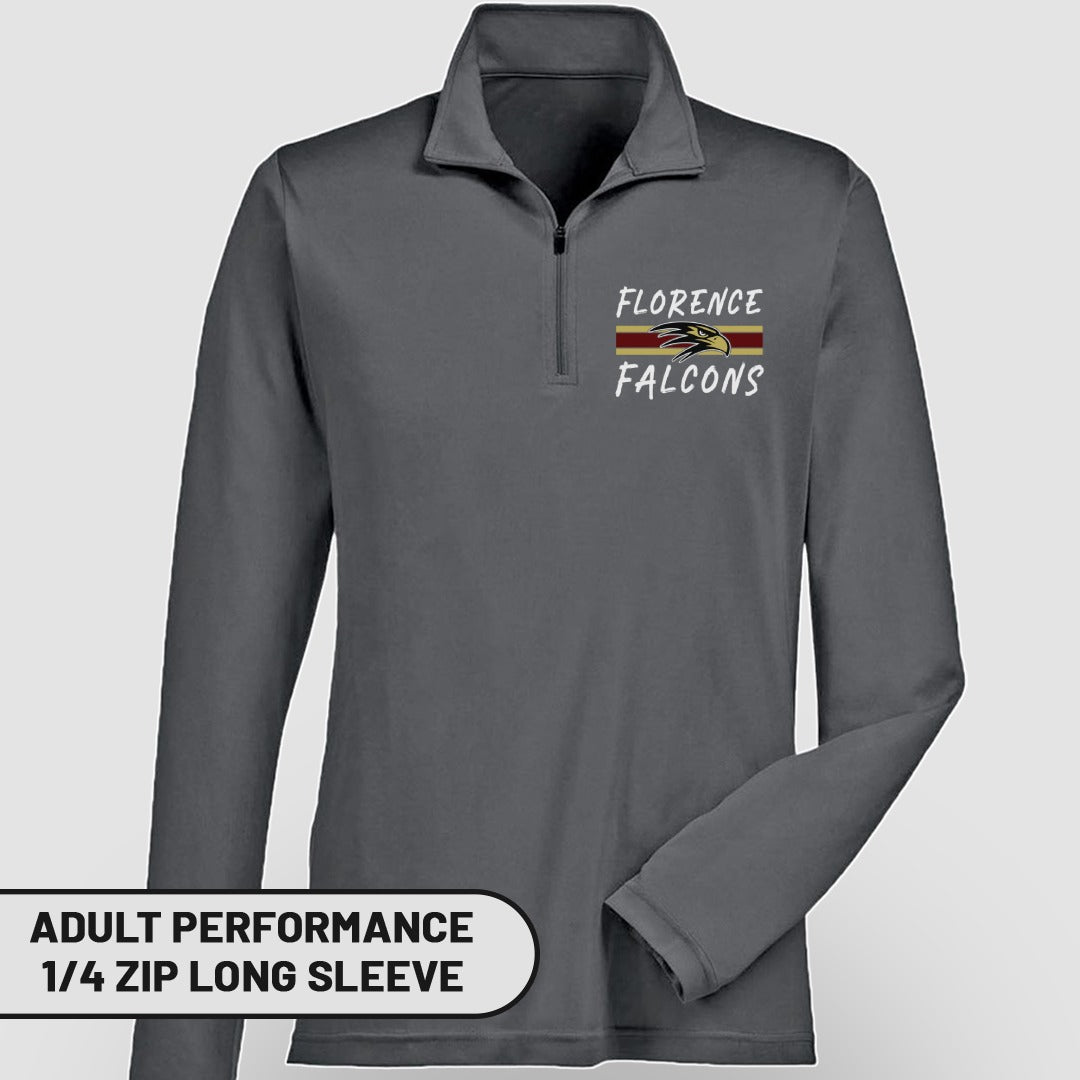 Florence Falcons Adult Performance 1/4 Zip Long Sleeve