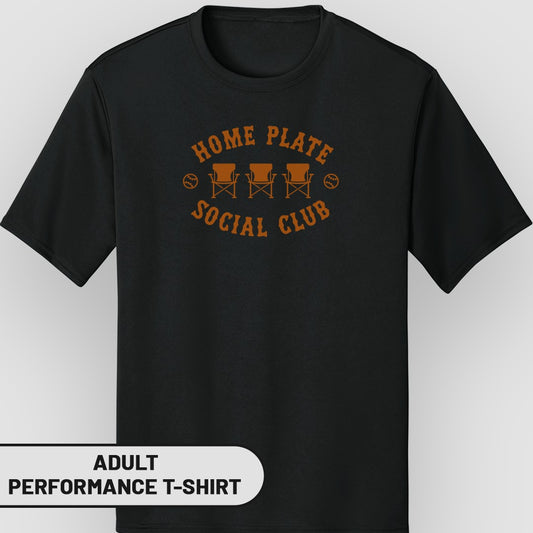 Home Plate Social Club Black Adult T-Shirt