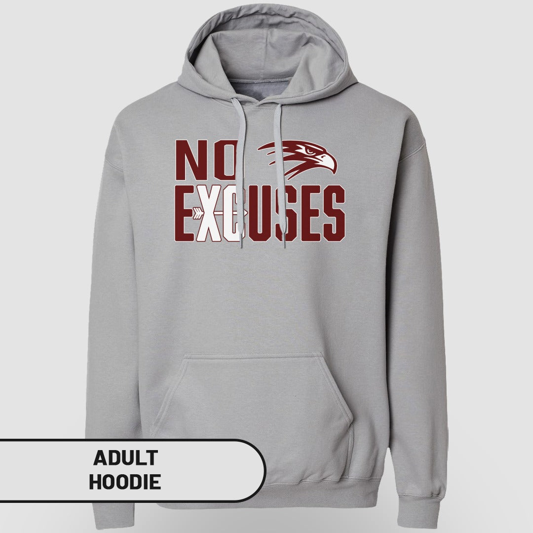 No Excuses Motivational Hoodie Adult hoodie