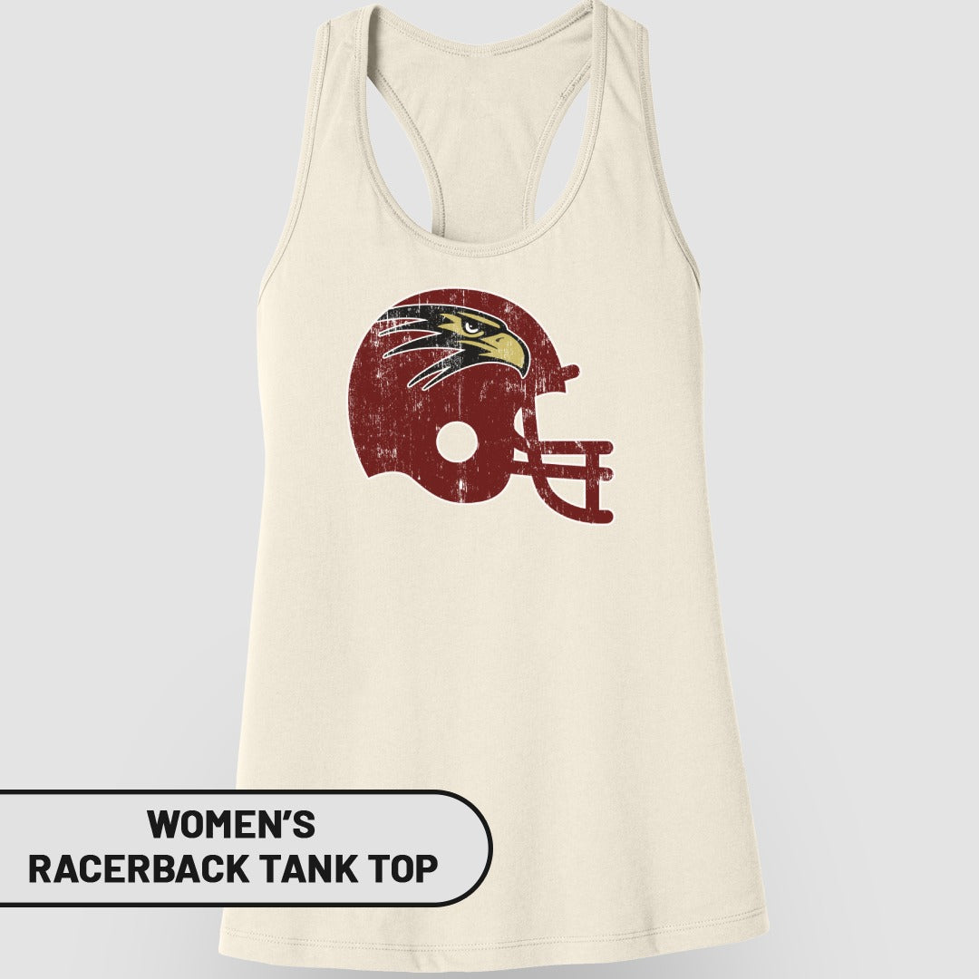 Women's Racerback Tank Top with Football Helmet Design
