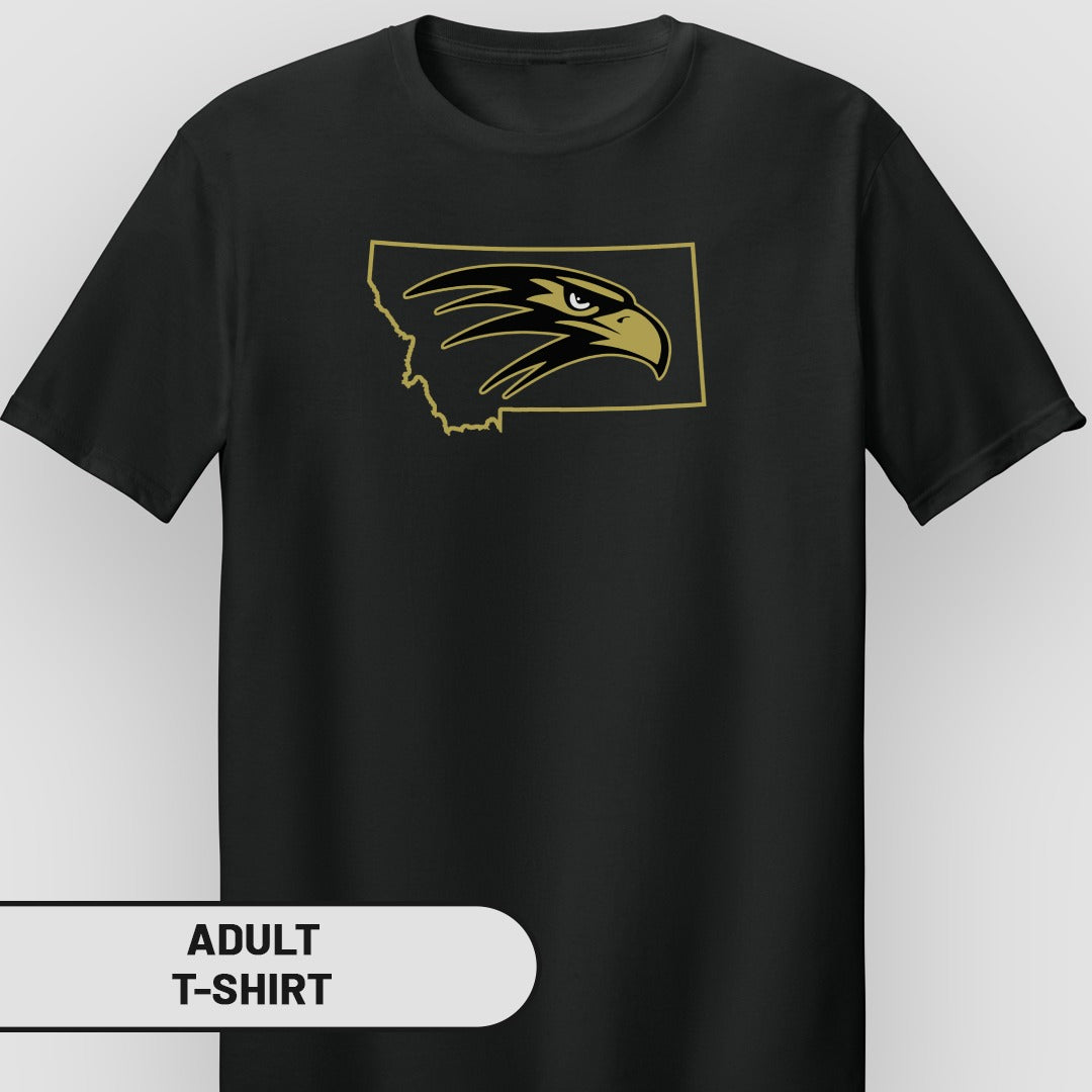 Montana Outline with Eagle Graphic T-shirt