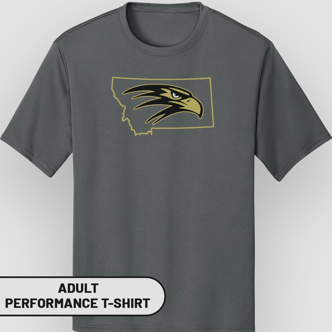 Montana State Hawk Design Performance T-shirt