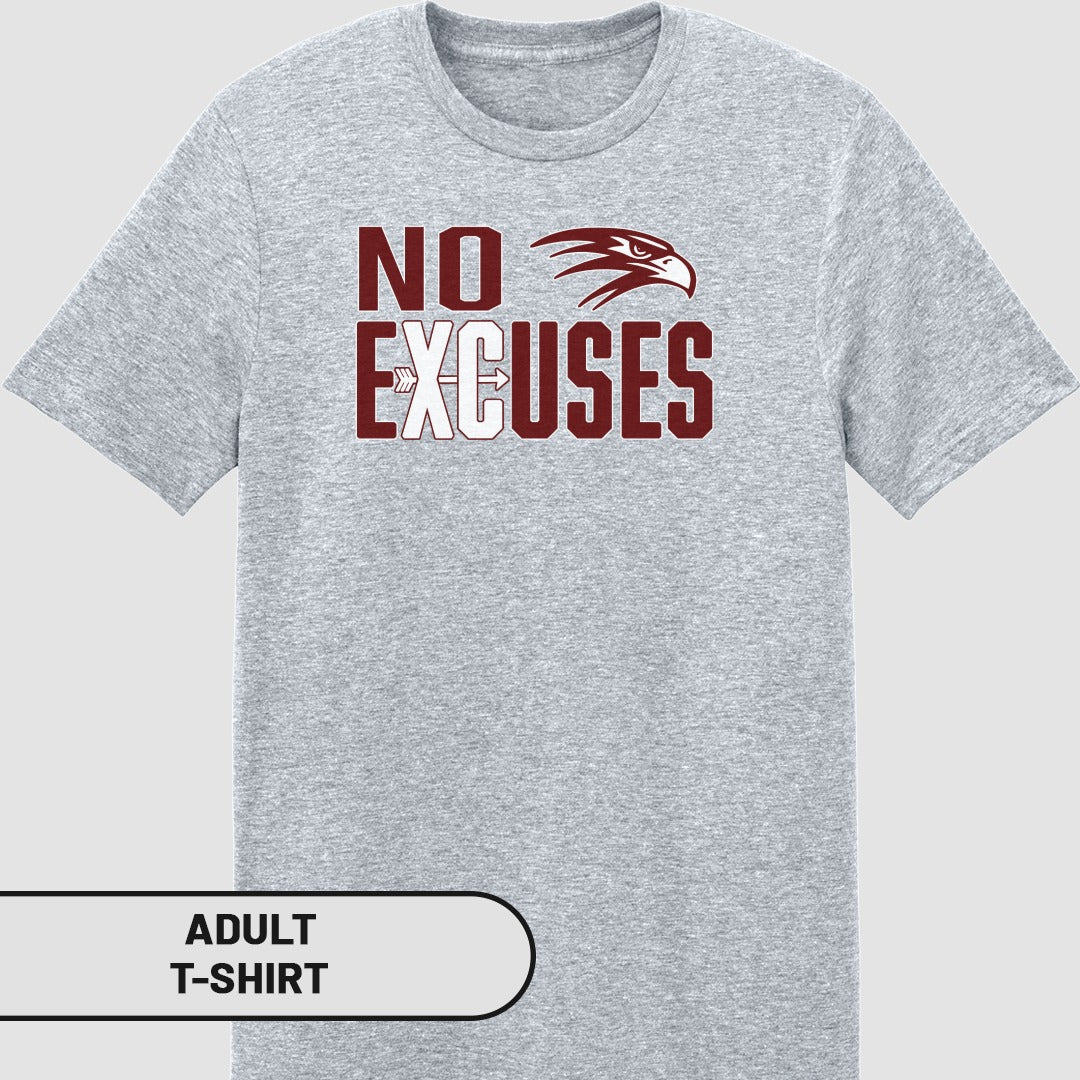 No Excuses Eagle Graphic Print Adult T-Shirt