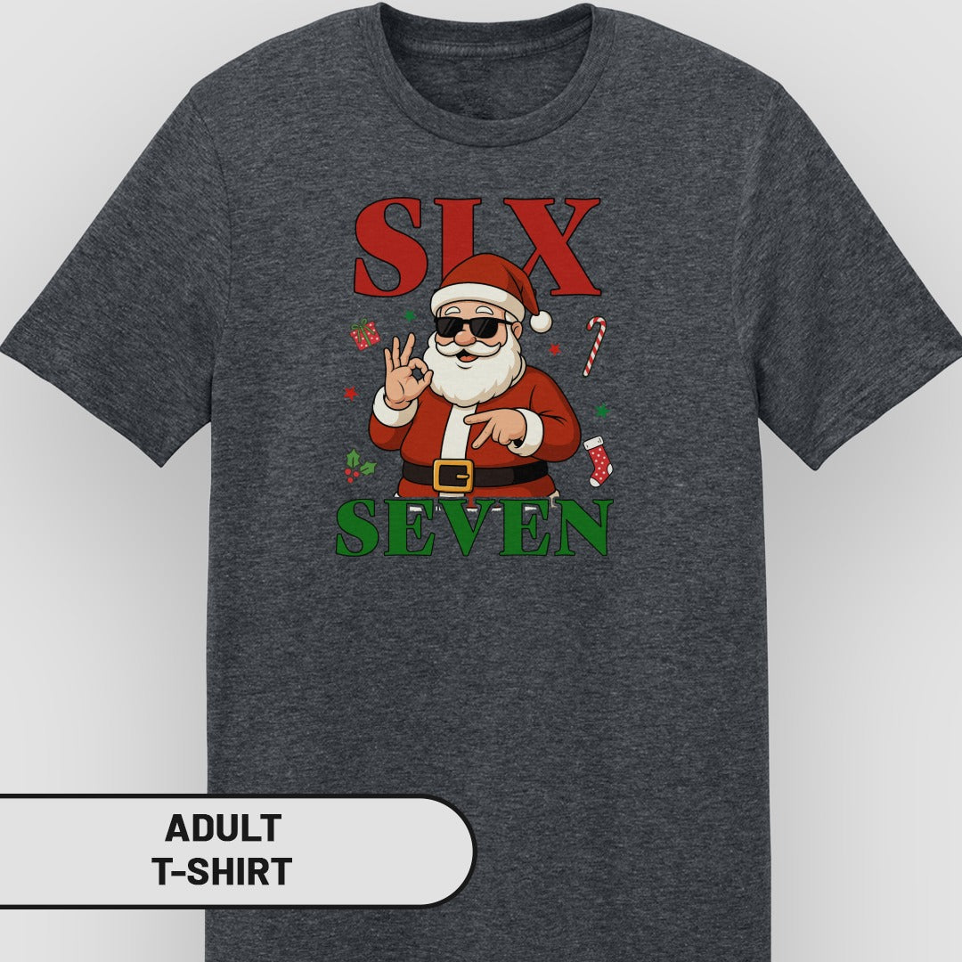 Funny Santa Six Seven Graphic Adult T-Shirt