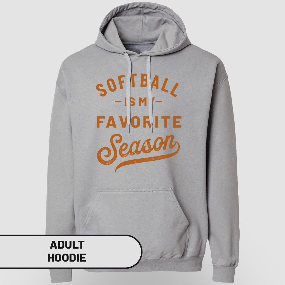 Softball Is My Favorite Season Adult Hoodie