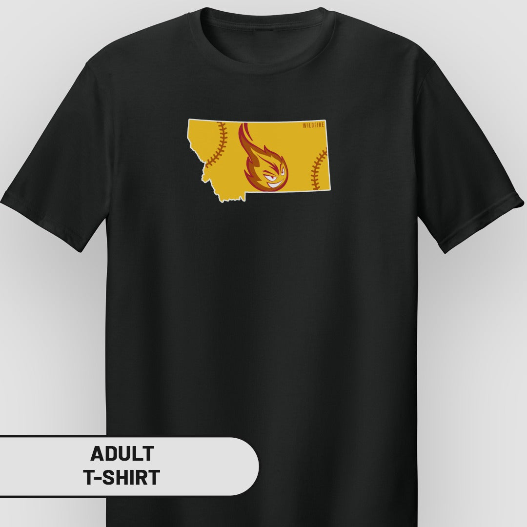 Stylish Montana State Baseball Graphic T-Shirt