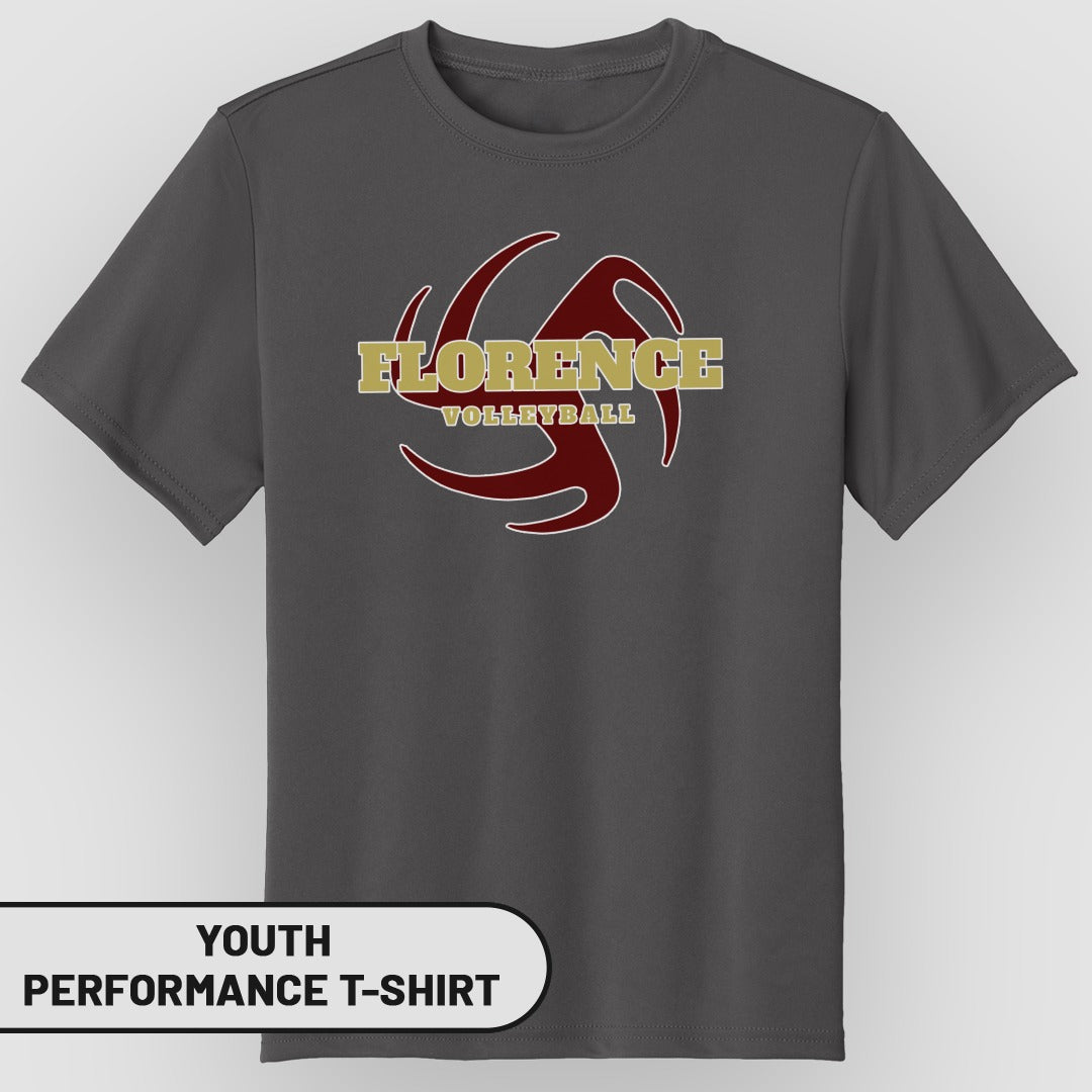 Florence Volleyball Youth Performance T-Shirt