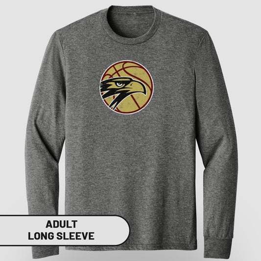 Basketball Themed Hawk Graphic Adult Long Sleeve