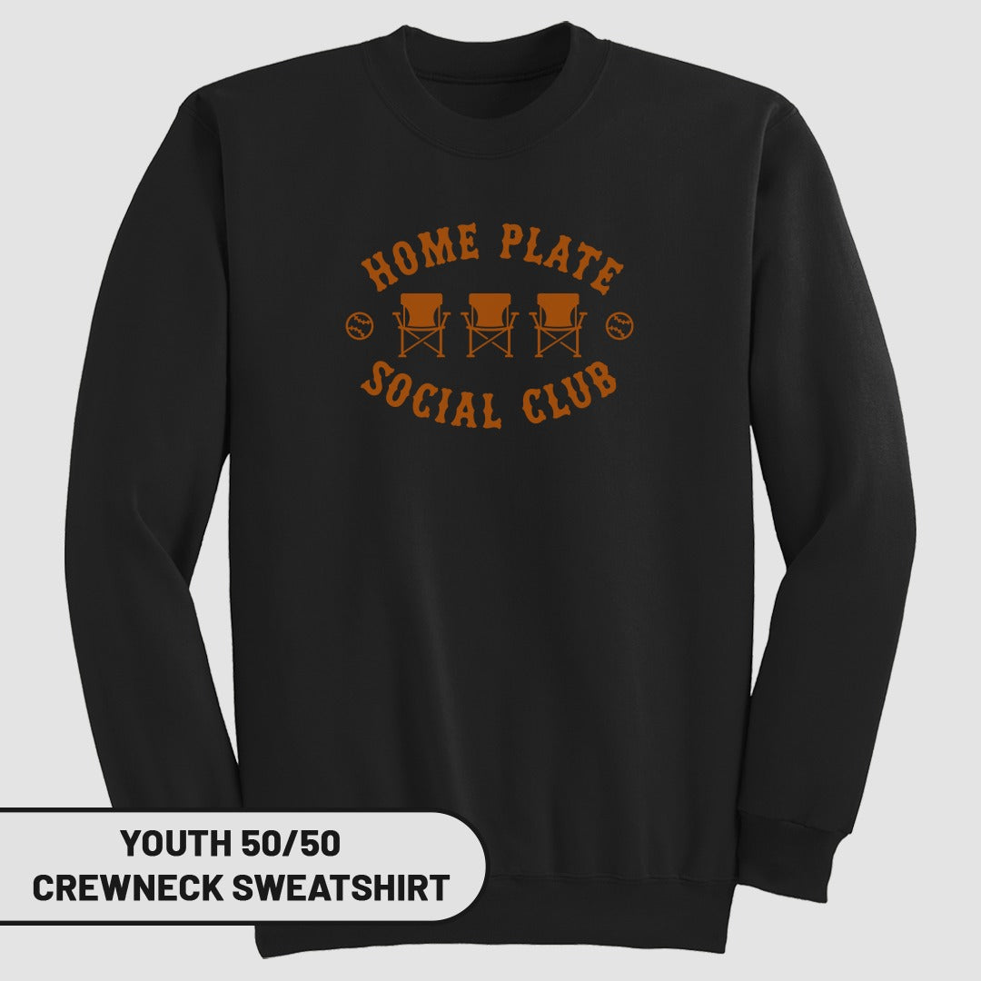 Home Plate Social Club Youth 50/50 Crewneck Sweatshirt
