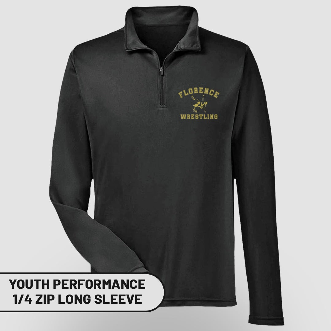 Youth Performance 1/4 Zip Long Sleeve Wrestling Top