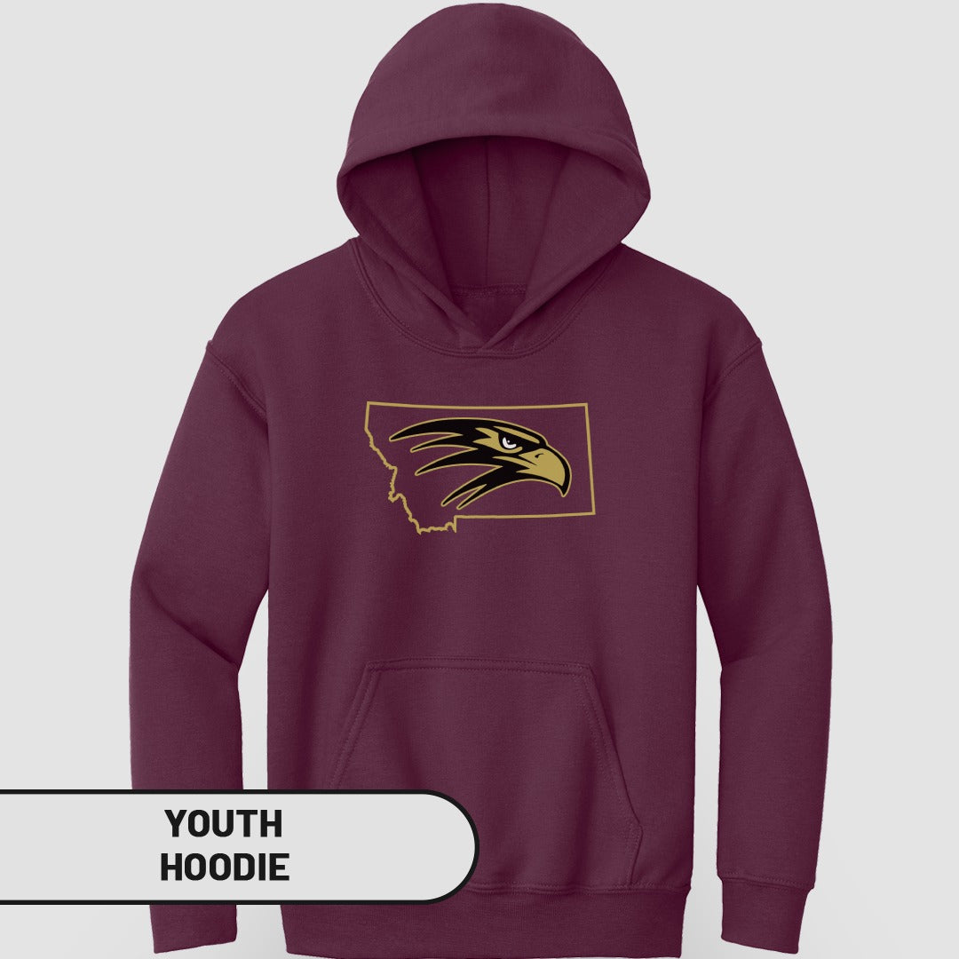 Maroon Hoodie with Bold Eagle Graphic Youth Hoodie
