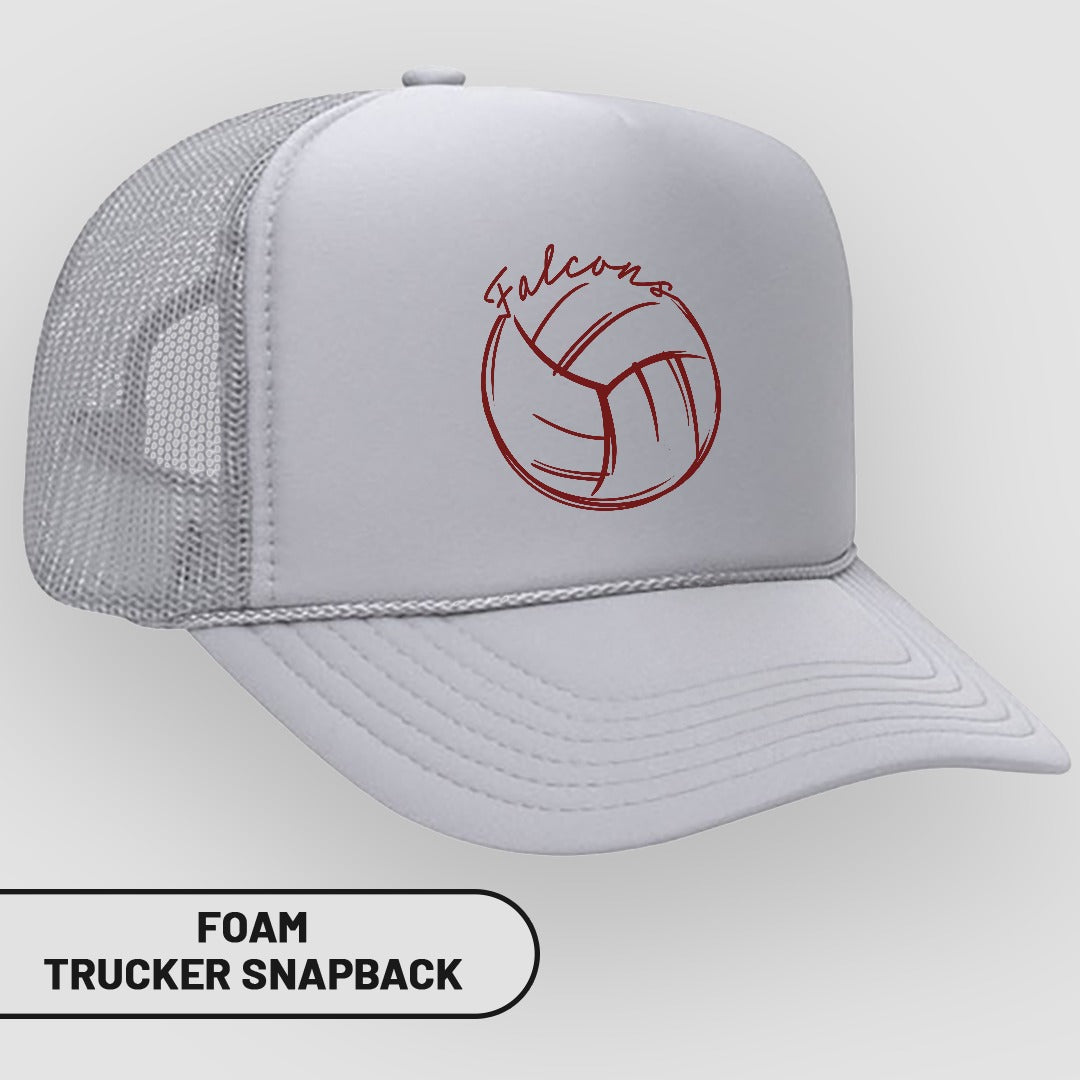 Falcono Volleyball Design Foam Trucker Snapback Cap