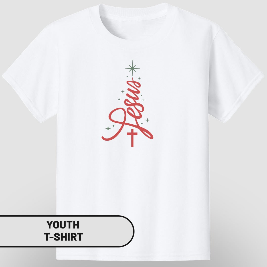 Christmas Jesus Cross Graphic Youth T-shirt
