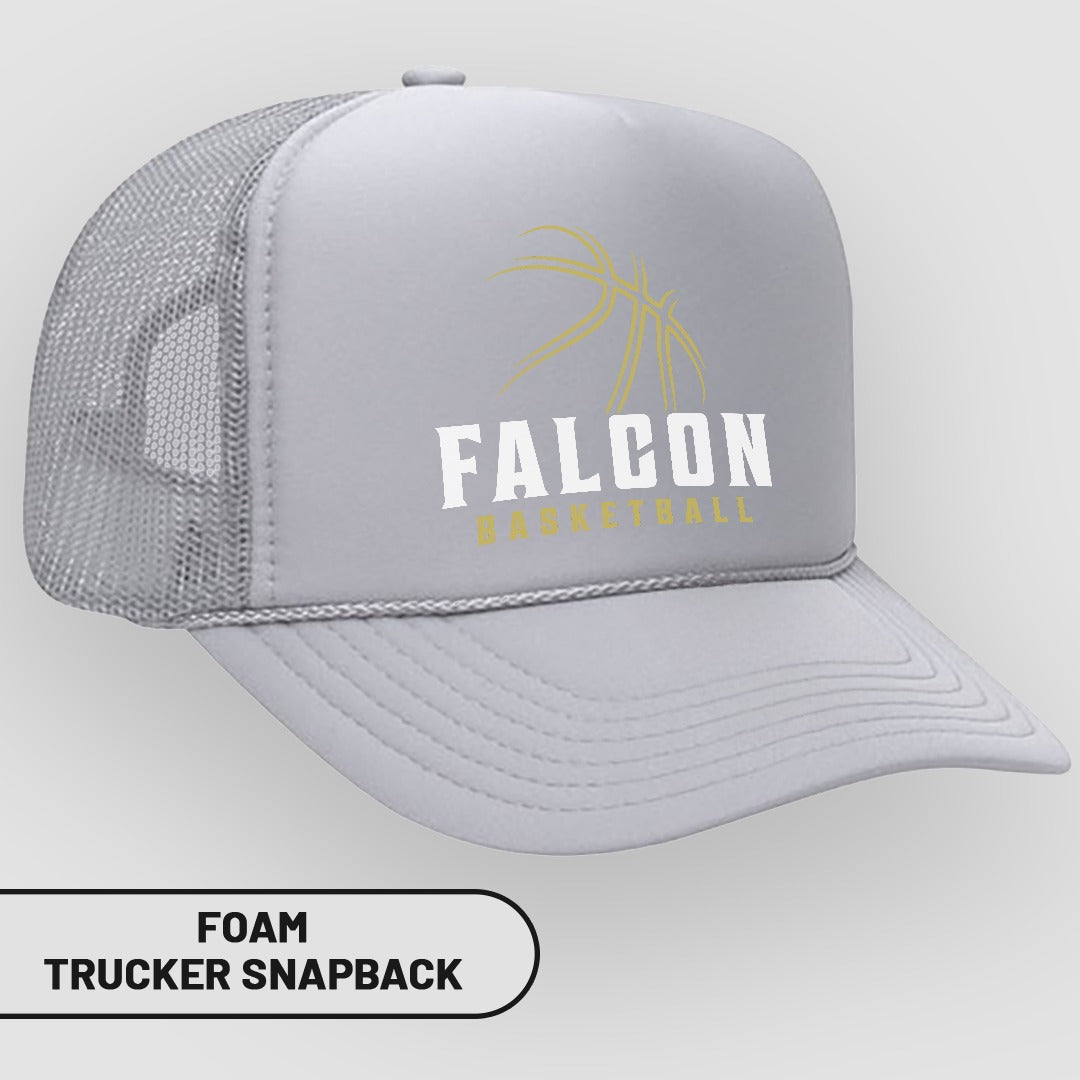 Falcon Basketball Design Foam Trucker Snapback Hat