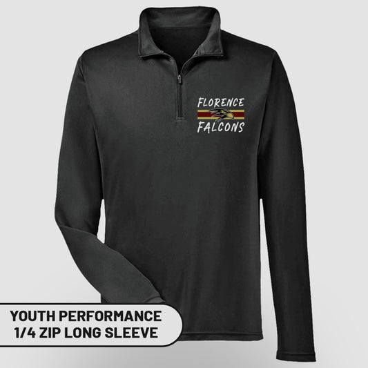 Florence Falcons Youth Performance 1/4 Zip Long Sleeve