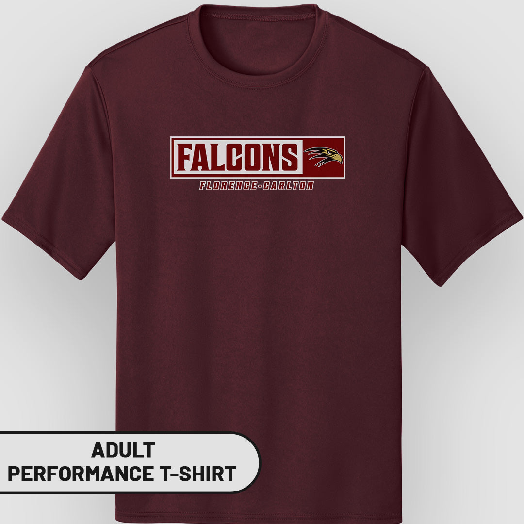 Adult Performance T-Shirt Rectangle Falcons | FCS-002