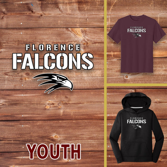 Youth - Black & White Stencil Falcon | FCSA-026BW