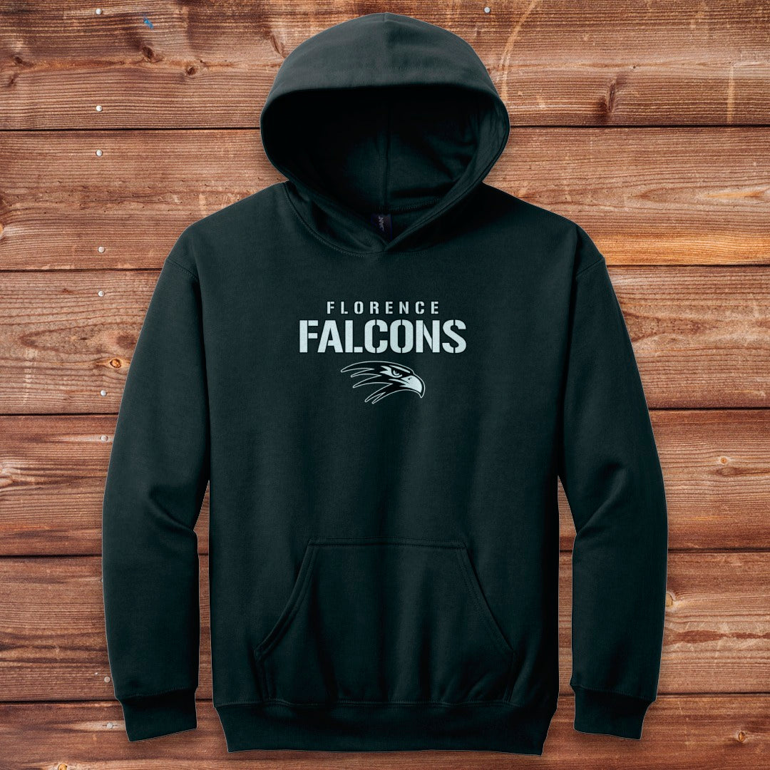 Youth - Black & White Stencil Falcon | FCSA-026BW