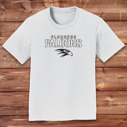 Youth - Black & White Stencil Falcon | FCSA-026BW