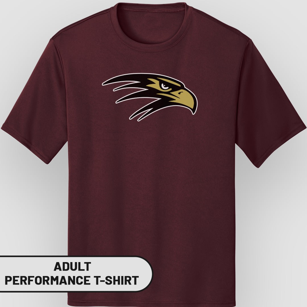 Majestic Eagle Burgundy Adult Performance T-Shirt