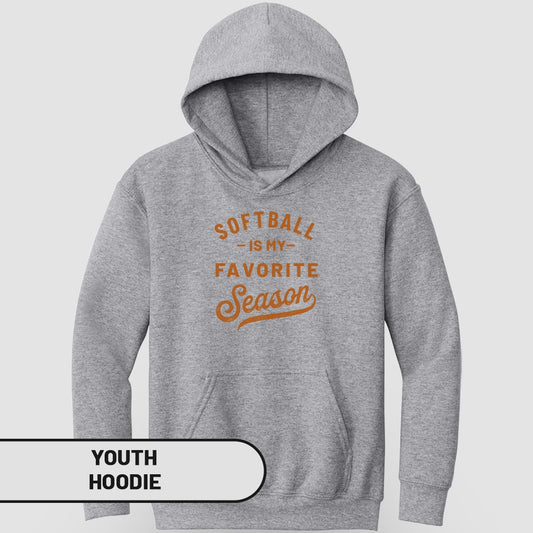Softball Is My Favorite Season Youth Hoodie