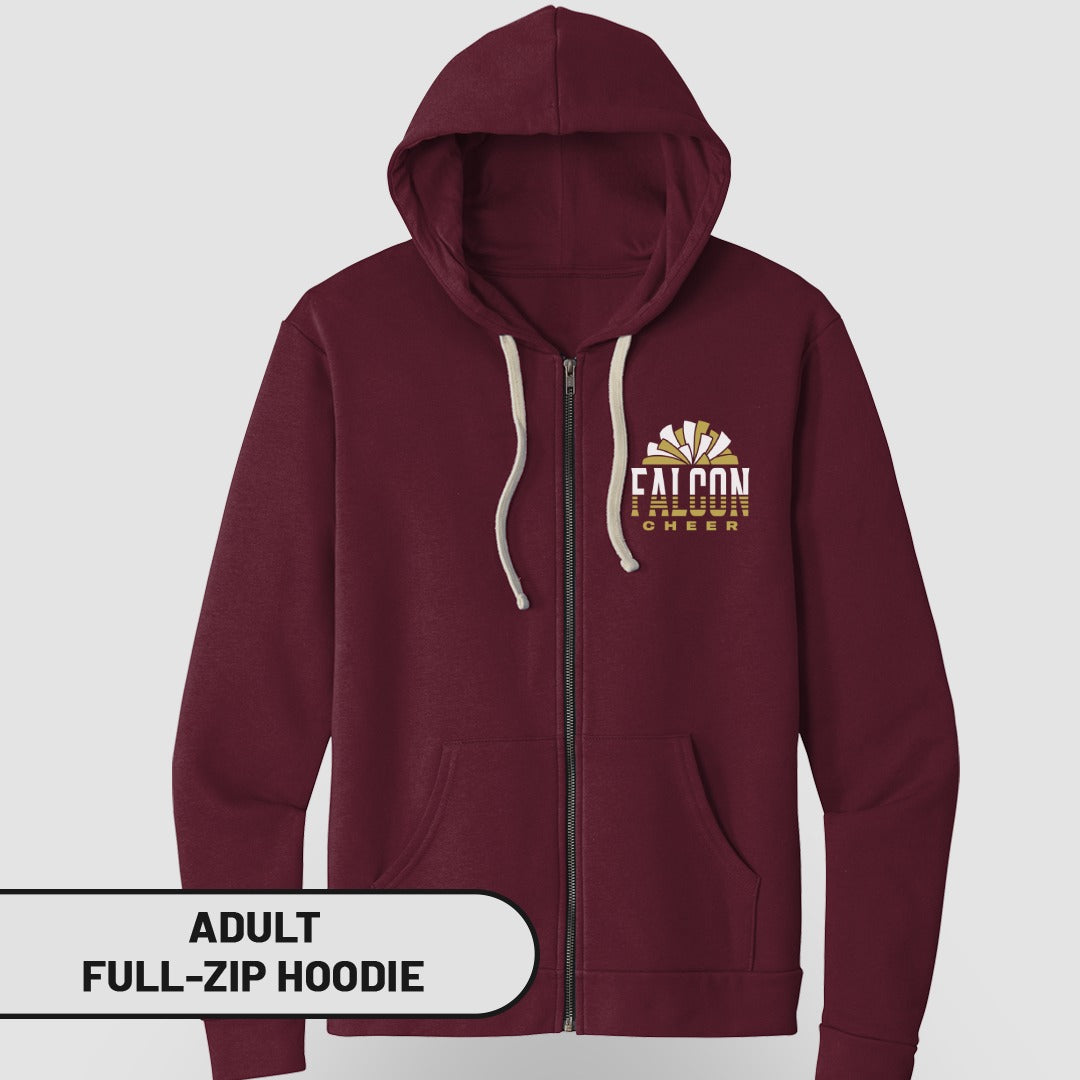 Falcon Cheer Maroon Adult Full-Zip Hoodie Product
