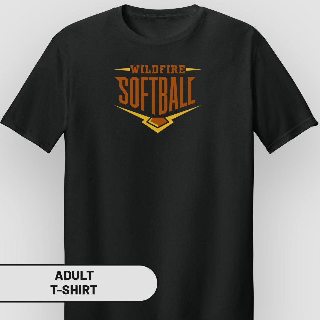 Wildfire Softball Graphic Design Adult T-Shirt