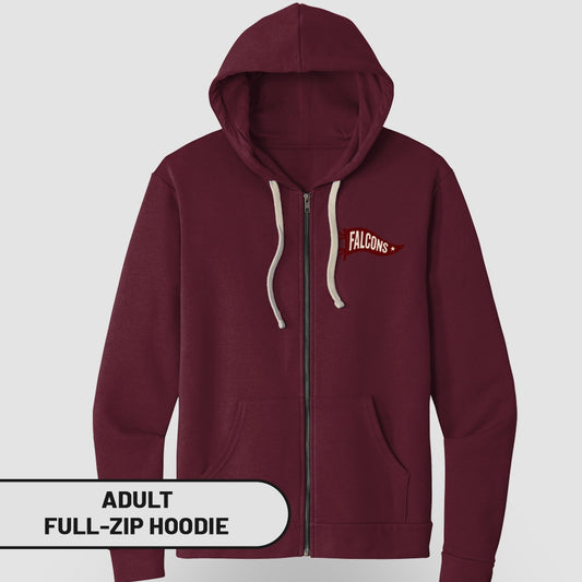 Maroon Falcon Adult Full-Zip Hoodie Product