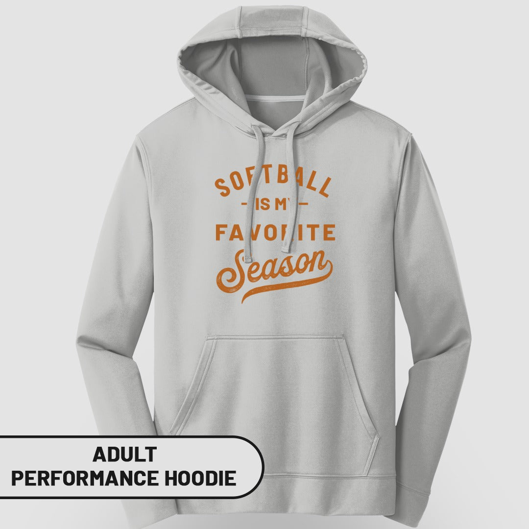 Softball Is My Favorite Season Print Adult Hoodie