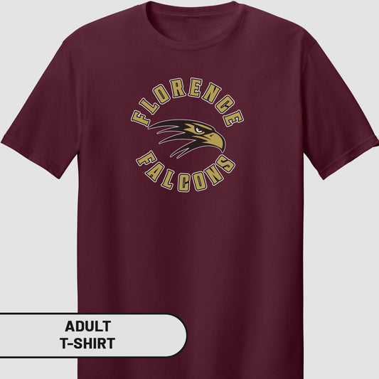 Florence Falcons Adult T-Shirt Sports Fan Apparel