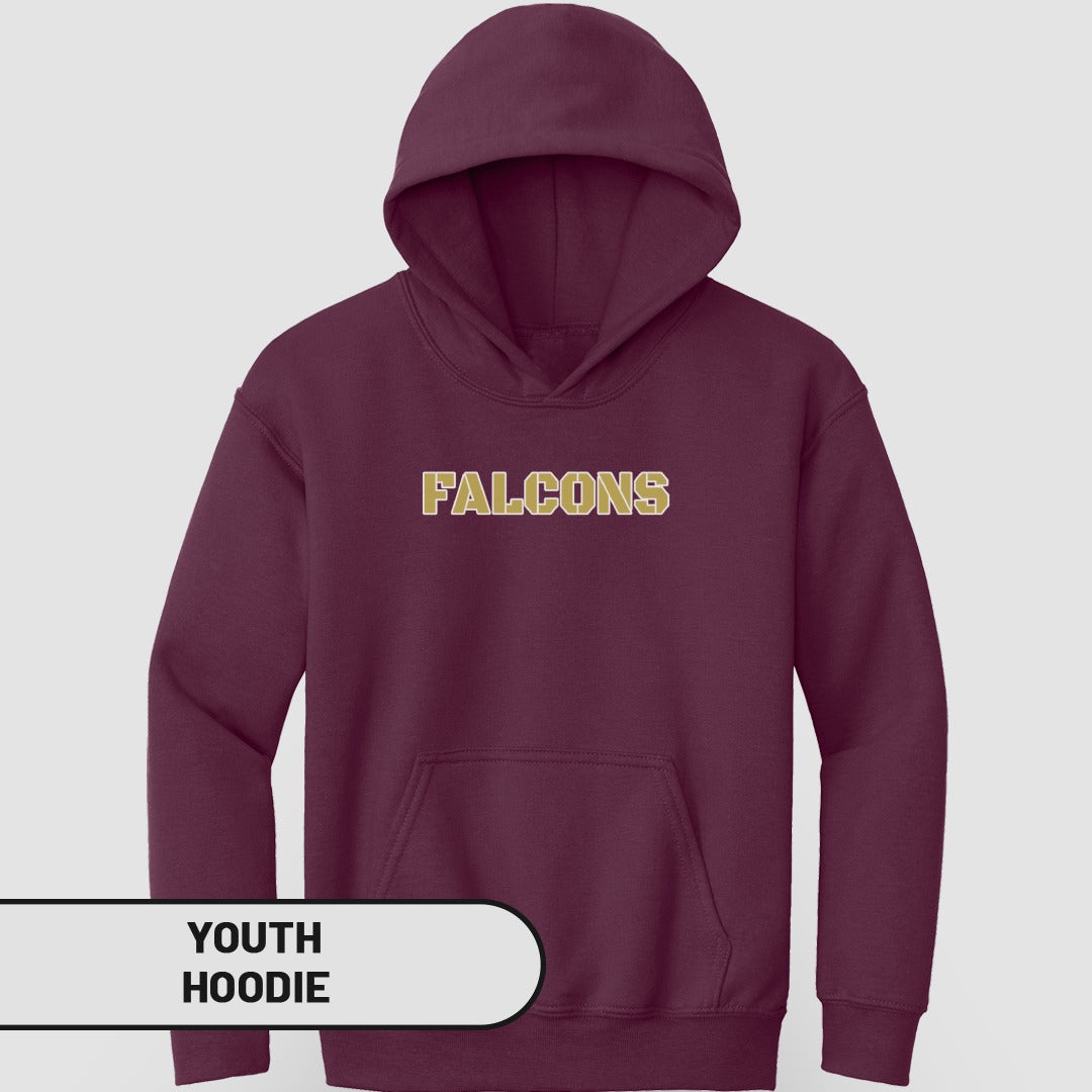 FALCONS Maroon Youth Hoodie Warm Comfortable Wear