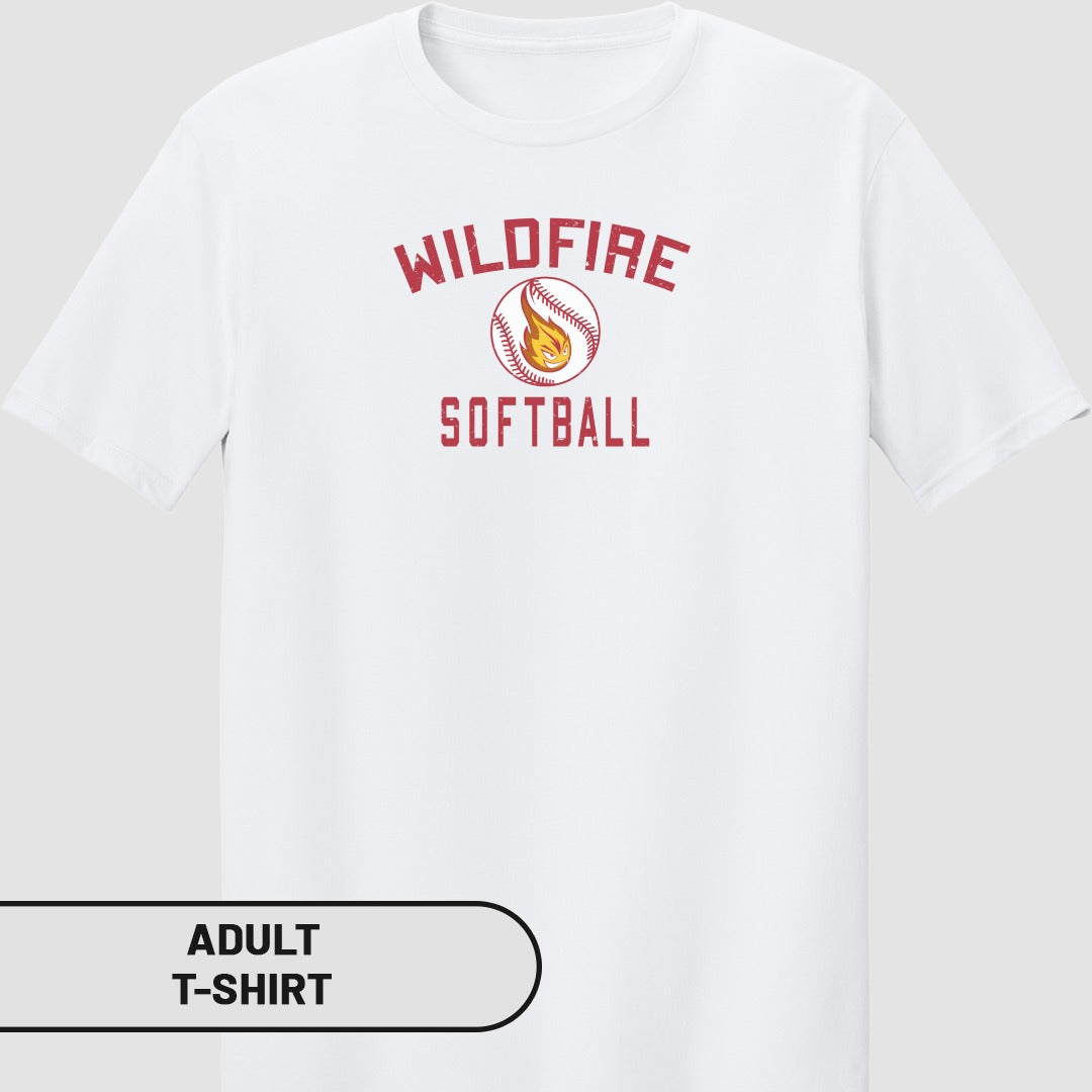 Wildfire Softball Team Logo Adult T-Shirt Product
