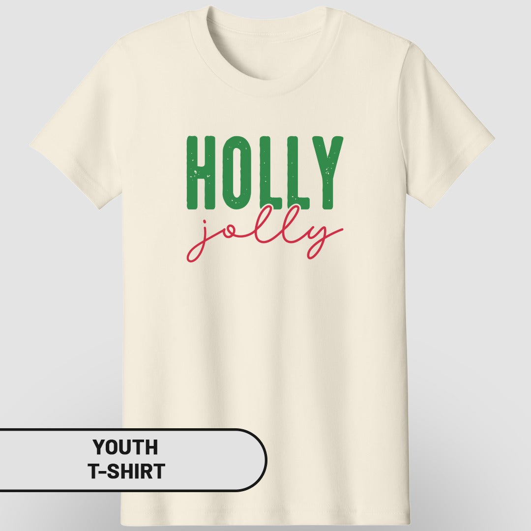 Holly Jolly Graphic Design Youth T-Shirt