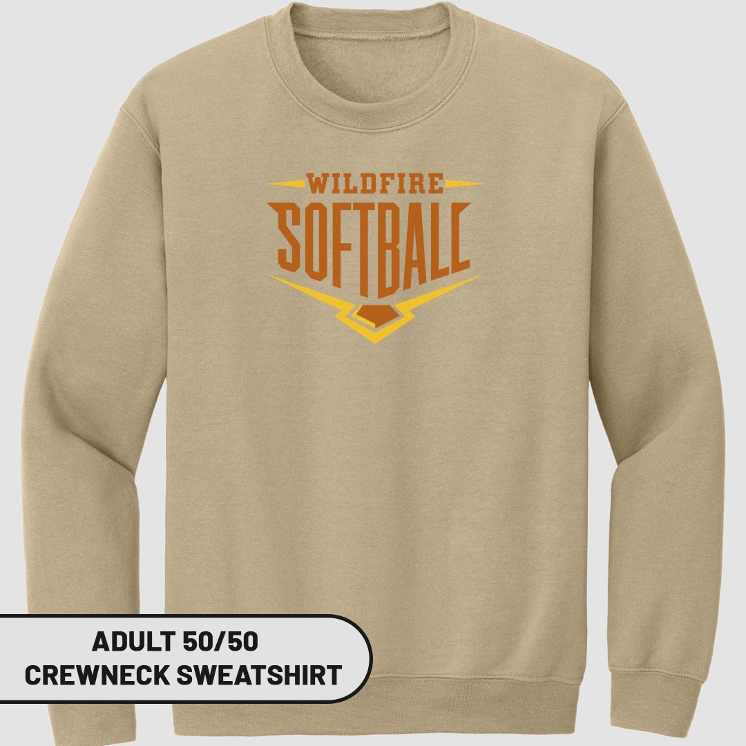 Wildfire Softball Adult 50/50 Crewneck Sweatshirt