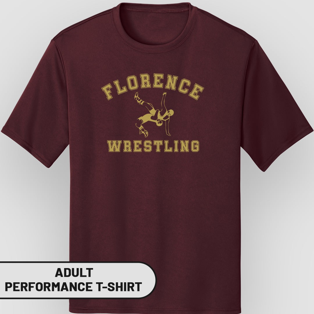 Florence Wrestling Adult Performance T-Shirt Product
