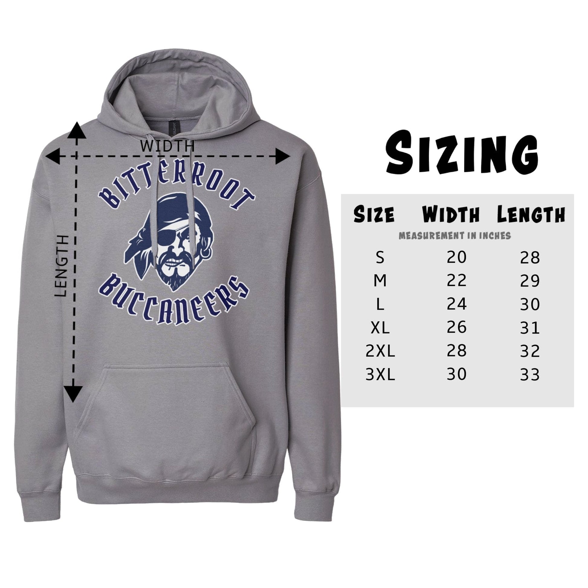 Infinity Design Co Adult Hoodie (Unisex) Bitterroot Buccaneers Pirate Adult Hoodie | BB004