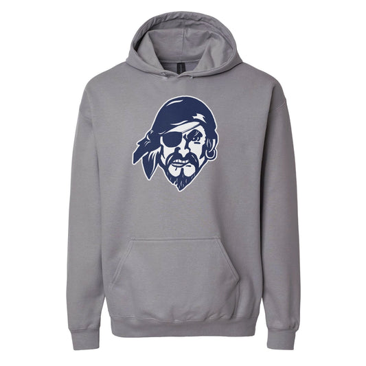 Infinity Design Co Adult Hoodie (Unisex) Bucs Navy Blue Pirate Head Adult Hoodie | BB008