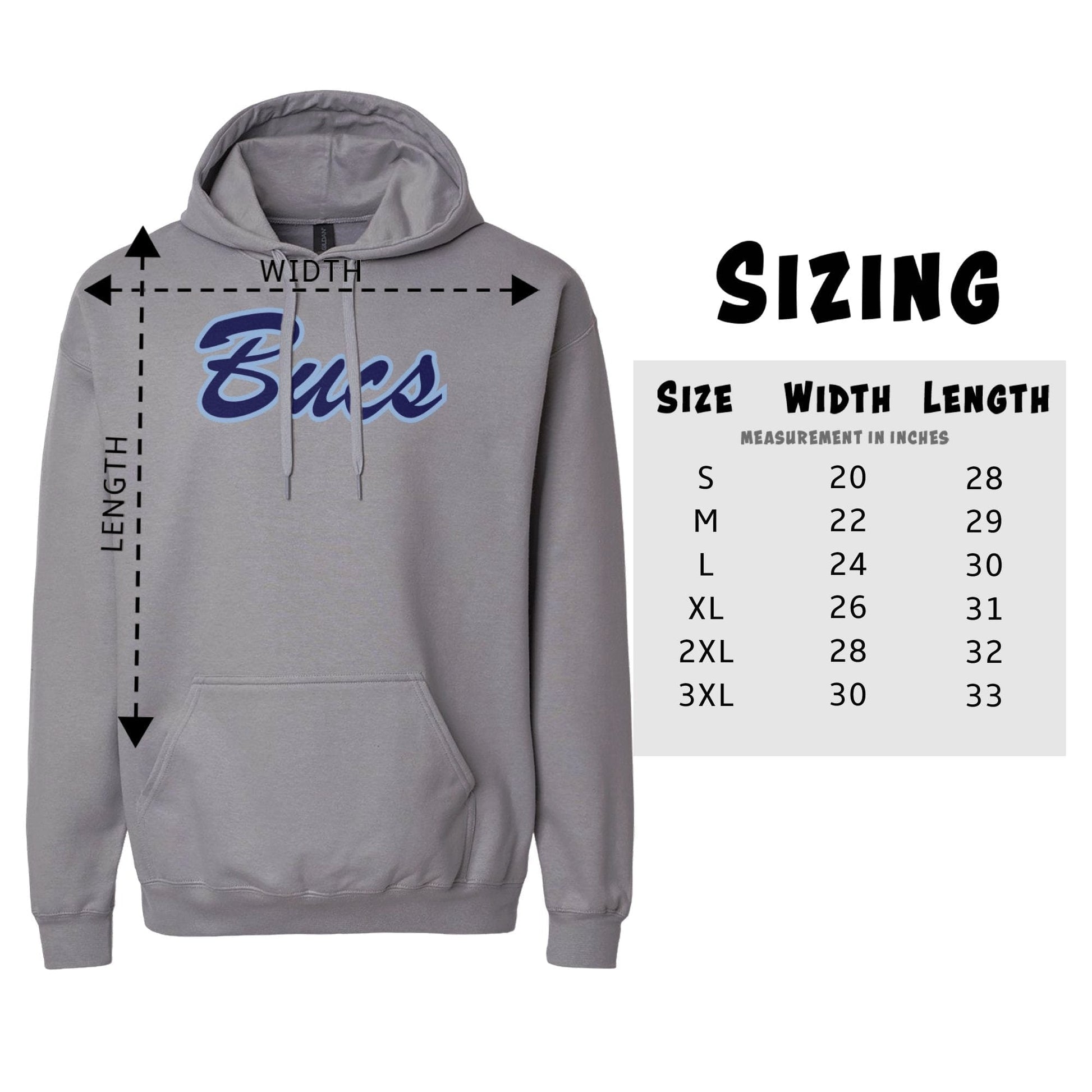 Infinity Design Co Adult Hoodie (Unisex) Classic Bucs Script Adult Hoodie | BB007