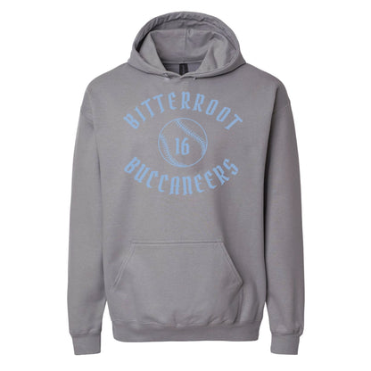 Infinity Design Co Adult Hoodie (Unisex) Personalized Number - Vintage Bitterroot Buccaneers Adult Hoodie | BB002