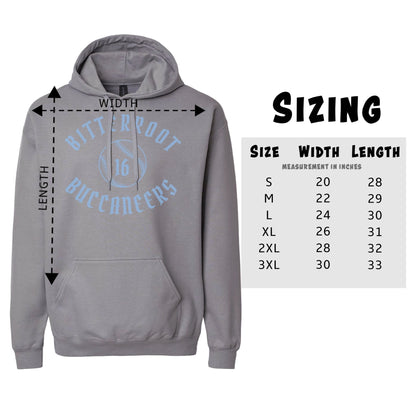 Infinity Design Co Adult Hoodie (Unisex) Personalized Number - Vintage Bitterroot Buccaneers Adult Hoodie | BB002