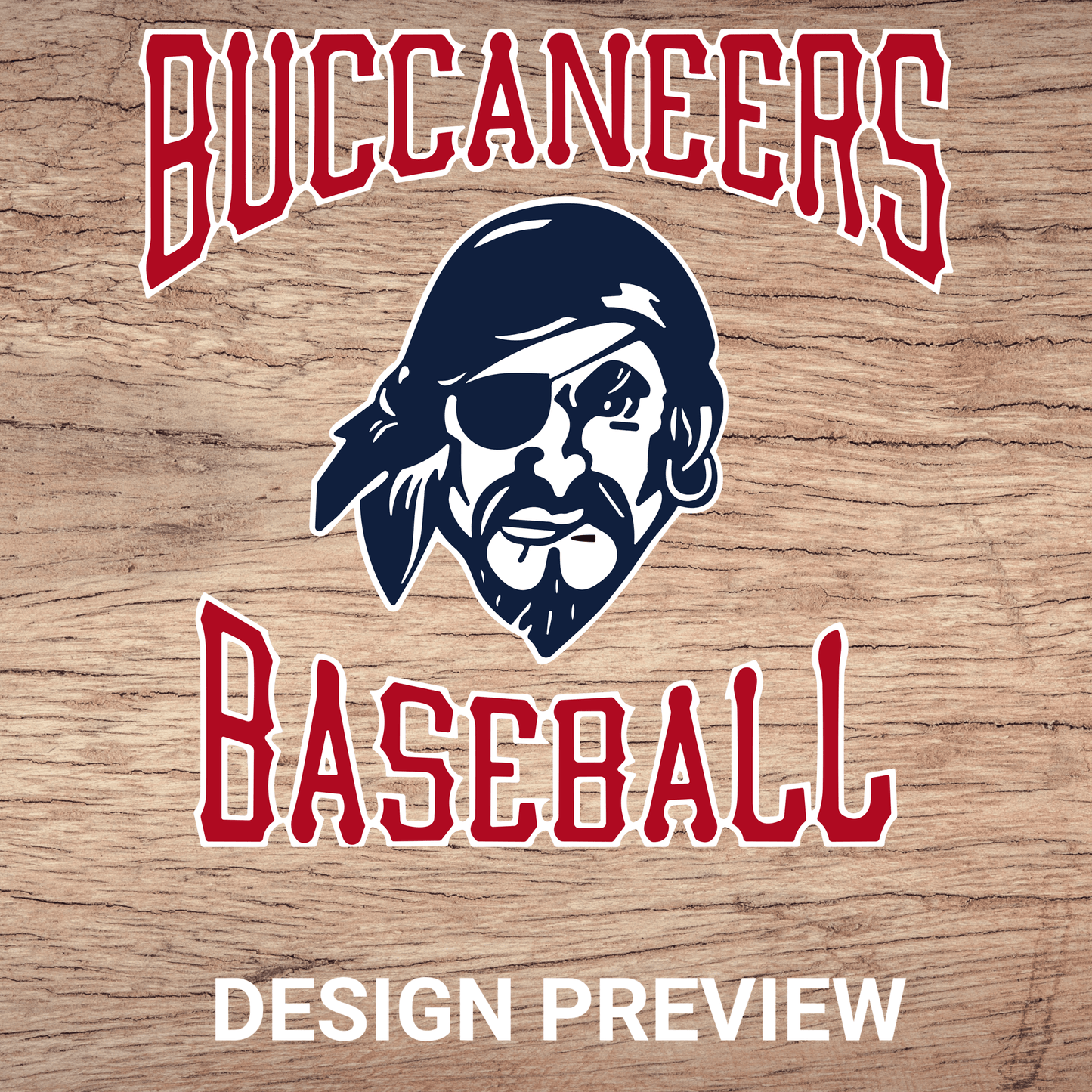 Infinity Design Co Adult Hoodie (Unisex) Traditional Buccaneers Baseball Adult Hoodie | BB013