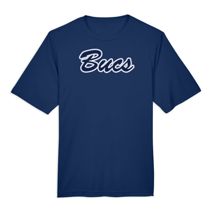 Infinity Design Co Adult Performance T-Shirt (Unisex) Classic 'Bucs' Script Navy & White Adult Performance T-Shirt | BB015