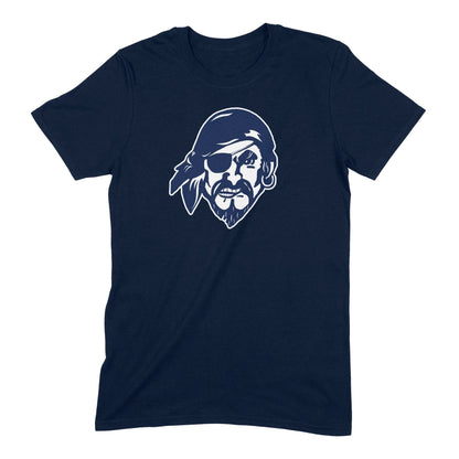 Infinity Design Co Adult T-Shirt (Unisex) Bucs Navy Blue Pirate Head Adult T-Shirt | BB008