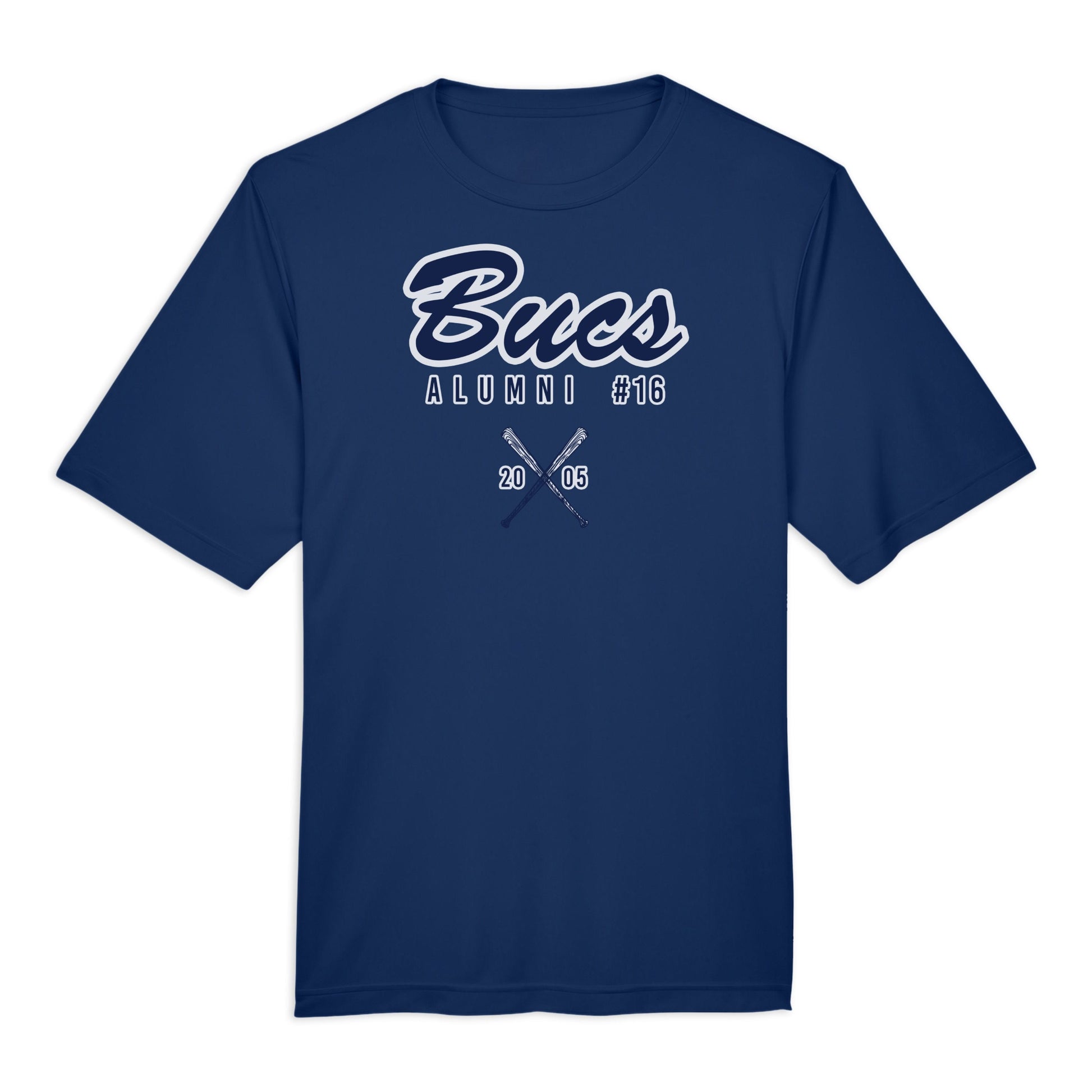 Infinity Design Co Adult T-Shirt (Unisex) Personalized Number & Year - Bucs Alumni Exclusive Adult Performance T-Shirt | BBA002