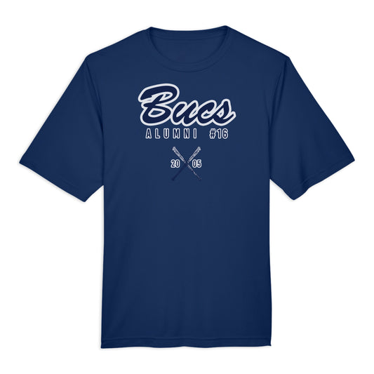 Infinity Design Co Adult T-Shirt (Unisex) Personalized Number & Year - Bucs Alumni Exclusive Adult Performance T-Shirt | BBA002