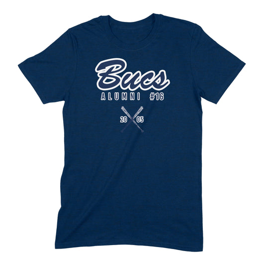 Infinity Design Co Adult T-Shirt (Unisex) Personalized Number & Year Played - Bucs Alumni Exclusive | BBA002